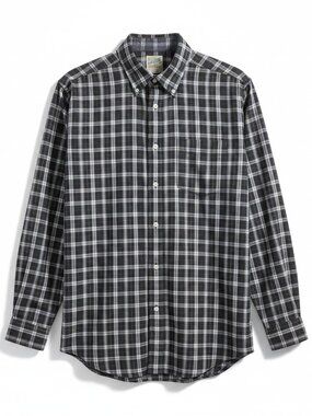 TravelSmith Tartan Plaid Cotton Button Down Long Sleeve Shirt